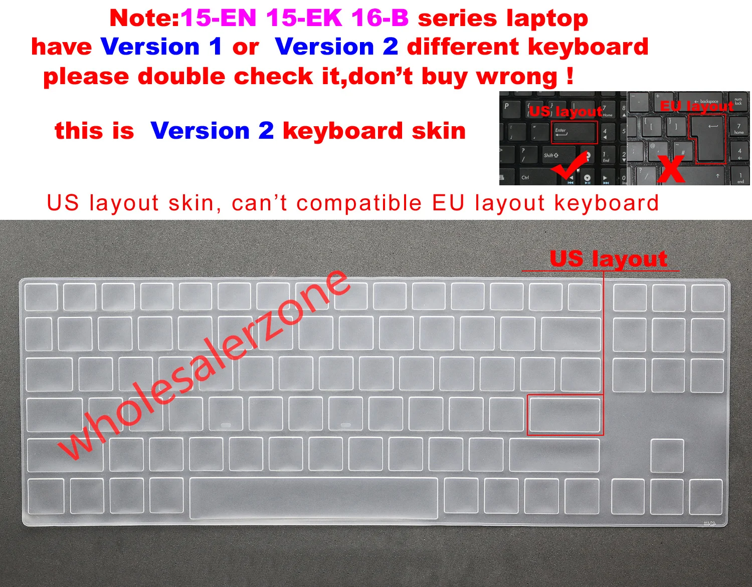 

US Keyboard Protector Skin Cover for HP Omen 15/16 inch 15-EK** 15-EK0019NR 15-EN** 16-B** 16-b1747nr TPN-Q265 TPN-Q236 laptop