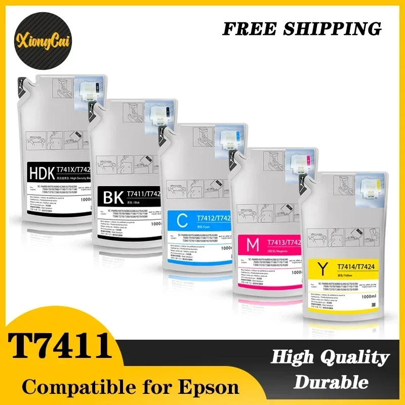 1000ML T7411 T7414 T741X Ink Packs Dye Sublimation Ink Pack For Epson SureColor F6000 F6070 F6200 F6270 F7000 F7200 F7270 F9200