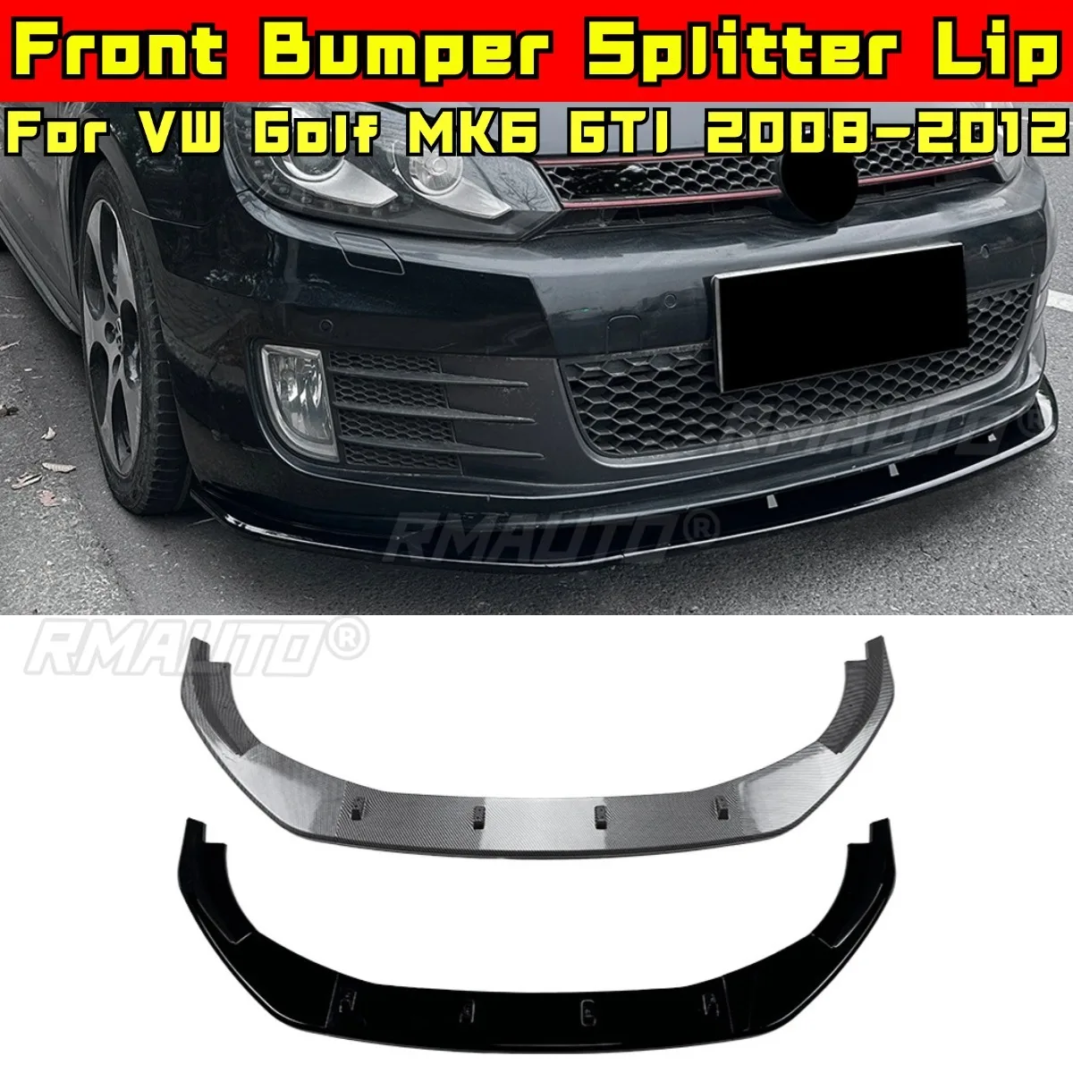 

Для VW Golf MK6 GTI 2008-2012 обвес, разделитель переднего бампера, защита переднего бампера, автомобильные аксессуары