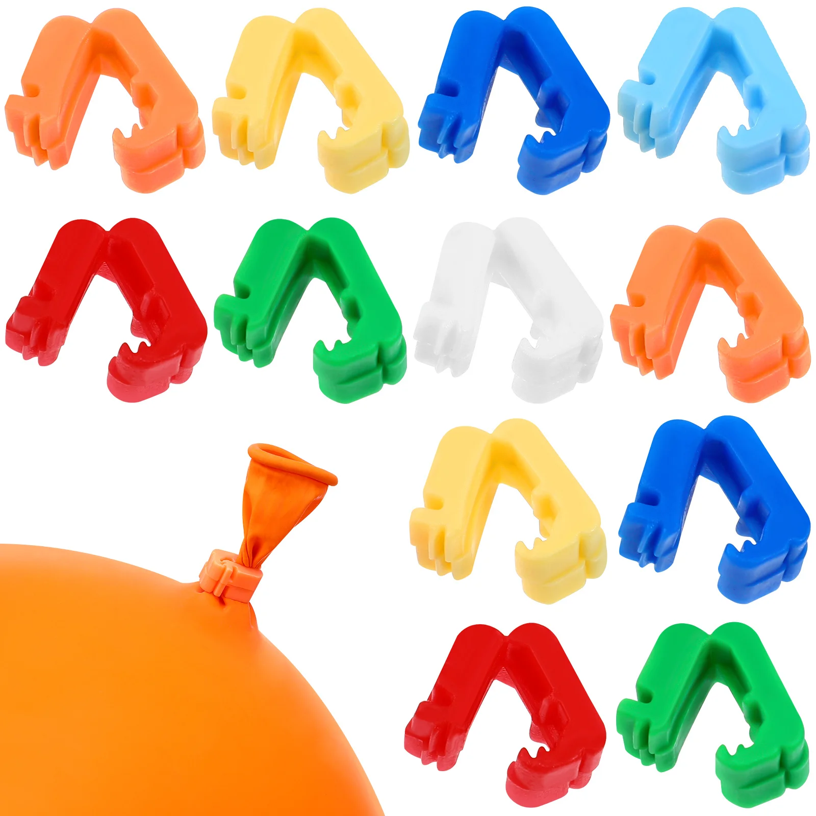 

100Pcs Balloon Clips Festive Macaron Color Plastic Sealing Clamps for Balloon Decorating Party Wedding Holiday Use