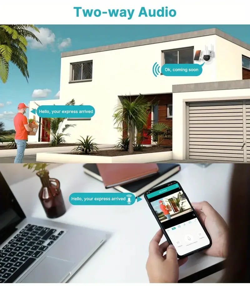 ICSEE Solar Camera WiFi 1080P PIR Human Detection 2MP Outdoor With Solar Panel Battery CCTV Security Camera