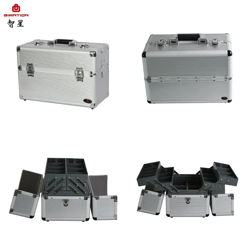 Customizable-Electrical hardware multi-layer folding double-opening storage box, maintenance tool box, car anti-theft lock