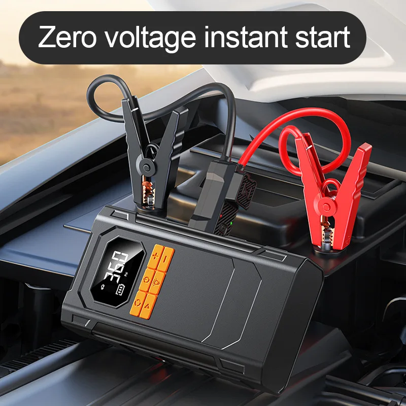 6000 mAh Portable Car Battery Starter&Tire Inflator 12V Booster Auto Emergency Jump SpStarter Powerbank Compressor Splitter