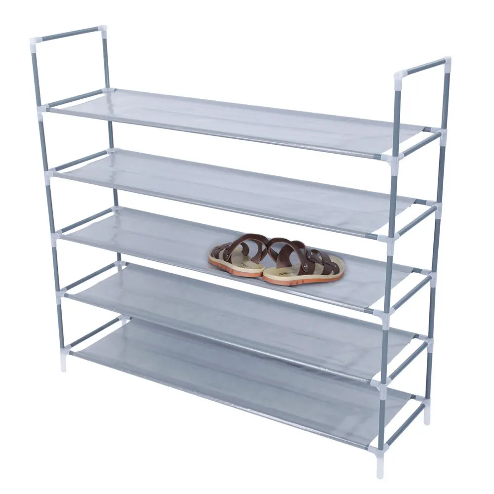 6-Tier Shoe Rack Organizer Easy Assembly Non-Woven Fabric & Metal Frame for Home Storage