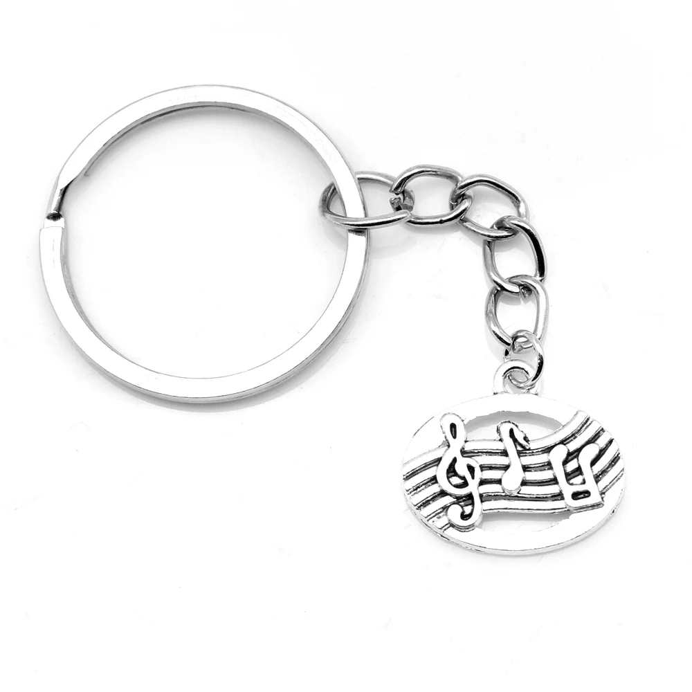 1 Piece Music Notation Personalised Keyring Jewelry Making Supplies 18x20mm