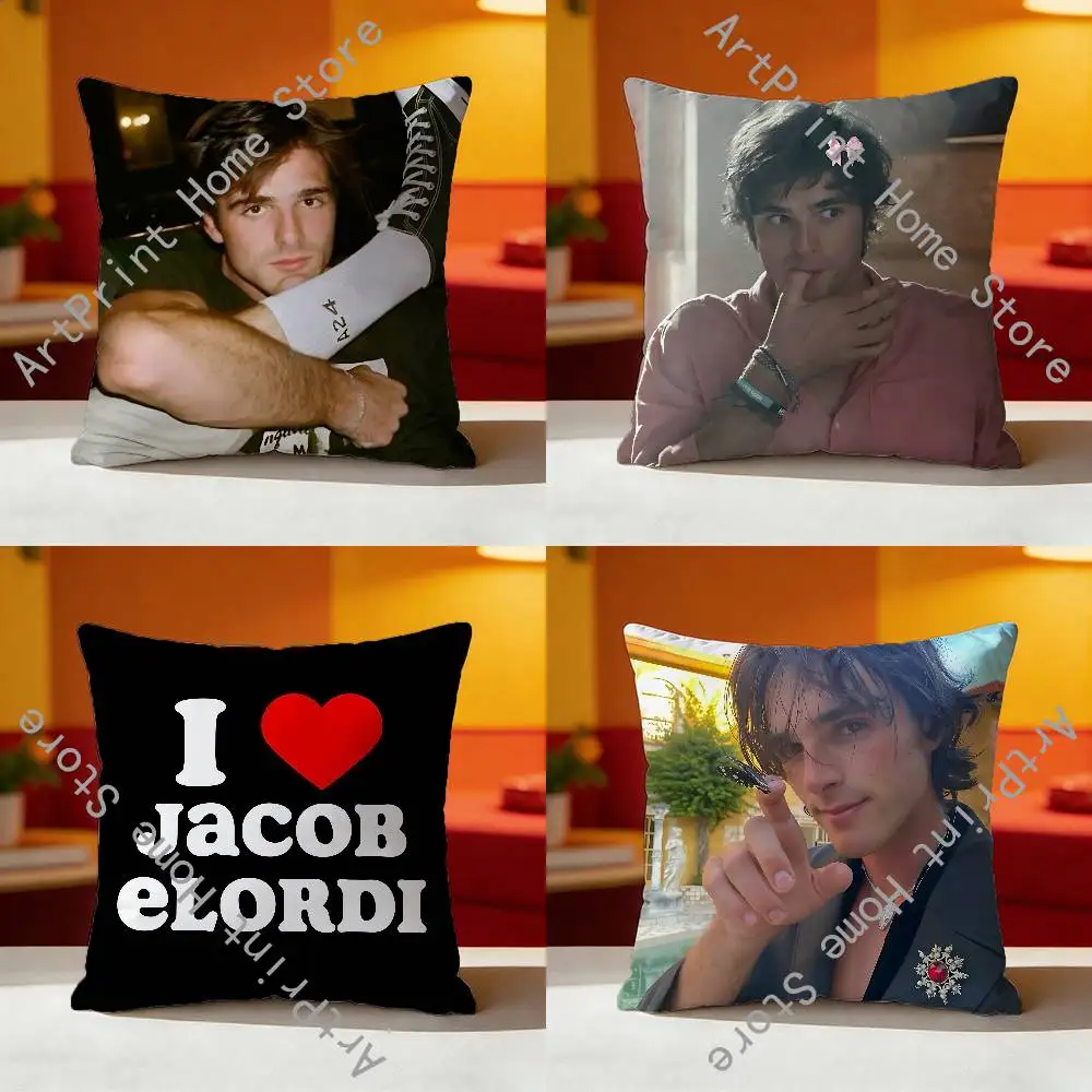 

J-Jacob E-Elordi Various Sizes Square Pillow Case For Car Home Bedchamber Decor Custom Valentine gift