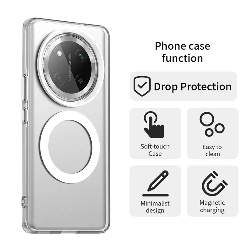 حافظة لهاتف Honor X9C Honor X9C Capa خلفية شفافة شحن لاسلكي حلقي مغناطيسي غير لامع شفاف Fundas Huawei Honor X9C