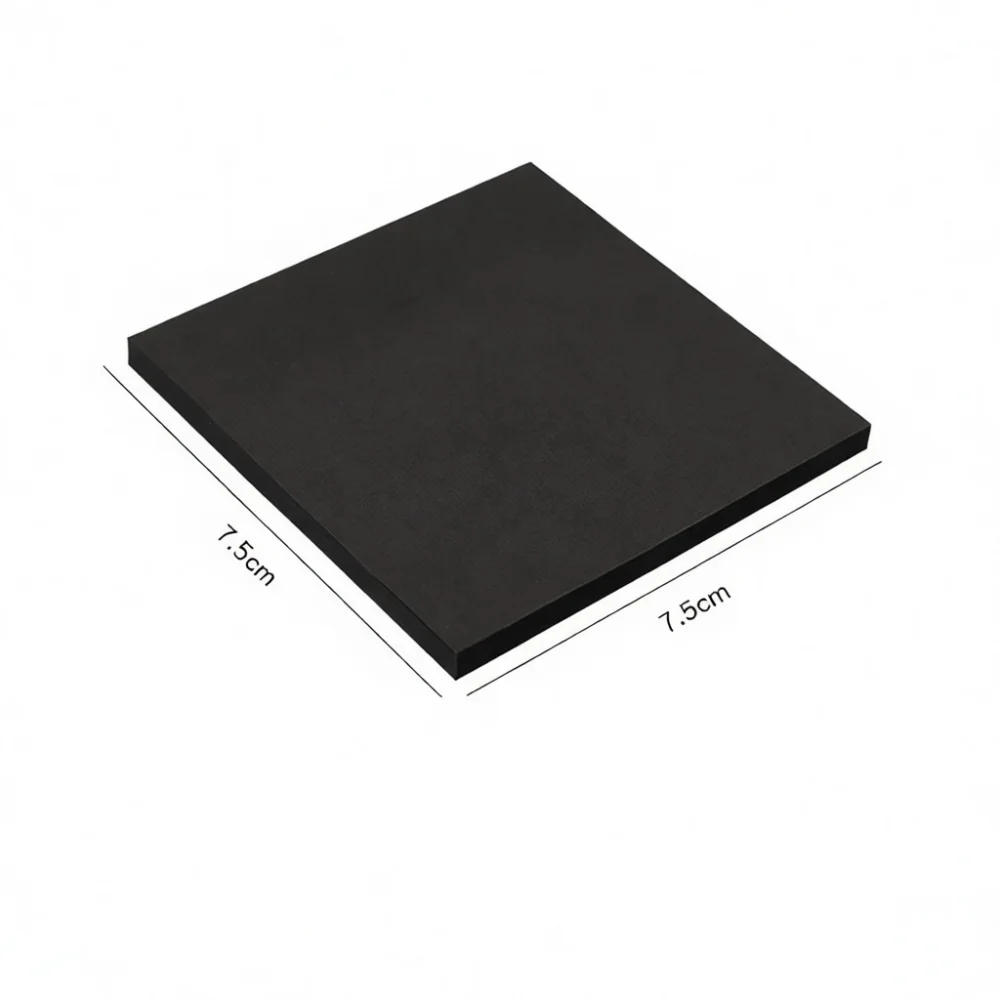 Thickened Pure Black Sticky Notes Minimalist Memo Pads Self Adhesive Label School Office Note Taking Supplies For Journal