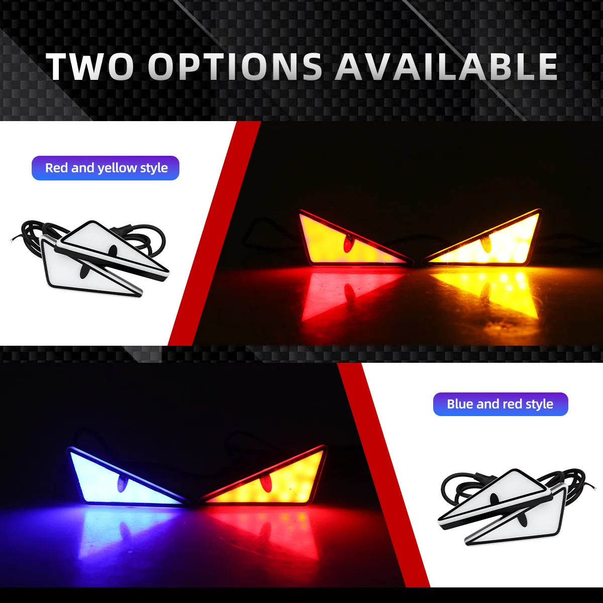 1 set Motorcycle Universal LED Devil Eyes Lights Demon Eyes Headlight Motorcycle Mini Projector Lens Lamp Car Decoration Lights