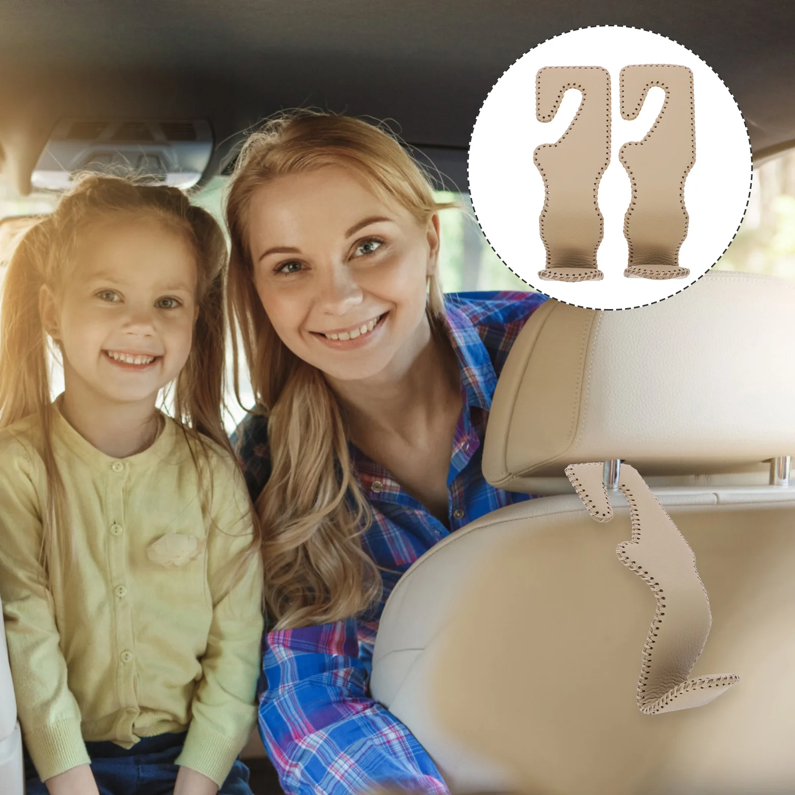 2 قطعة شماعات مسند الرأس الخلفي للسيارة والفولاذ المقاوم للصدأ لتعليق البقالة والمظلات وحقائب اليد وشماعات مسند الرأس الخلفي للسيارة #6