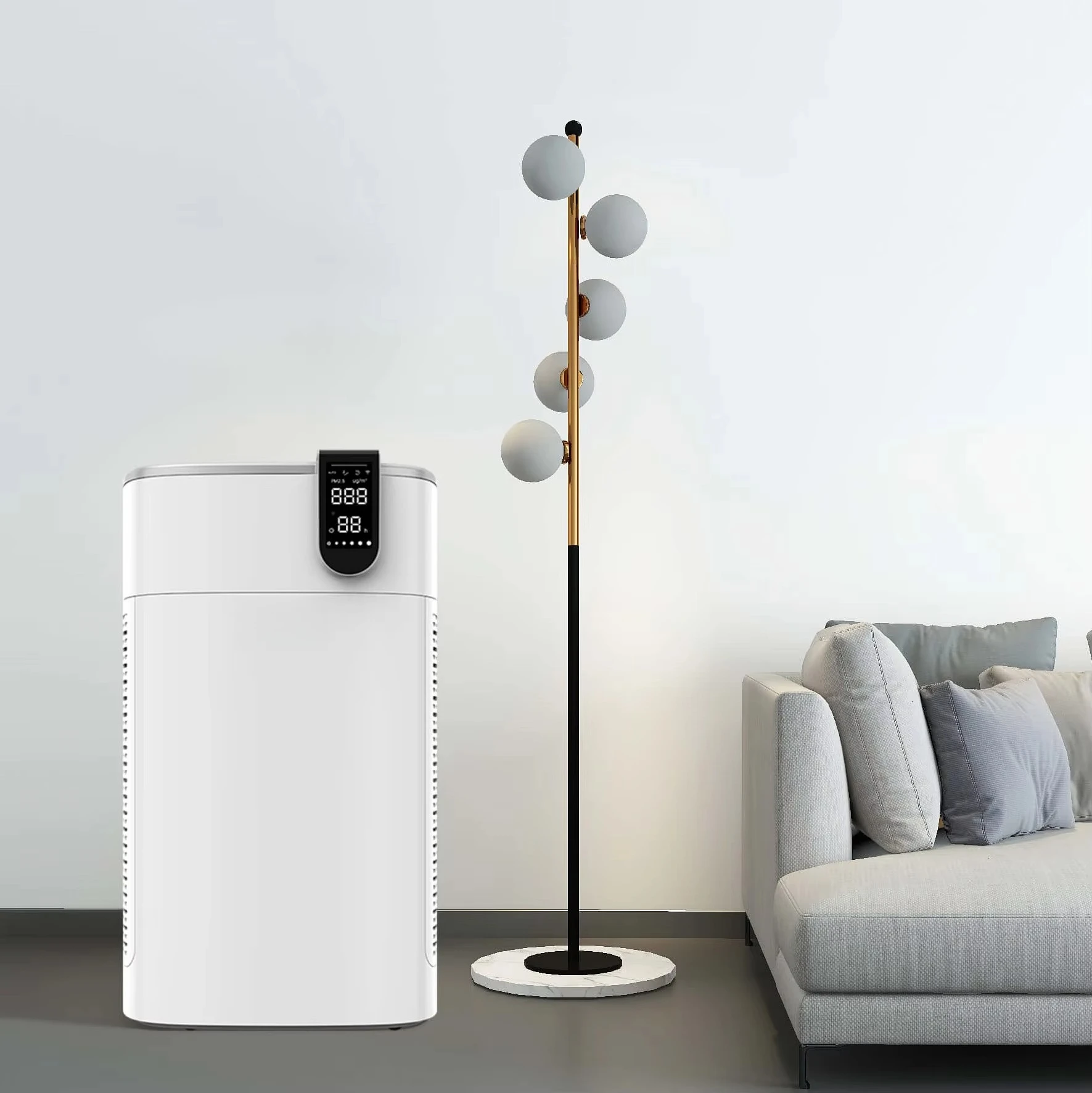 Portable Electric Air Purifier with 1000 CADR H14 HEPA Filter & PM2.5 Capabilities for Whole House Use