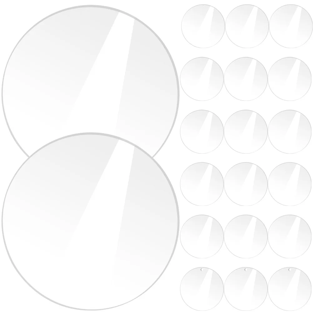 20pcs Clear Acrylic Disc Circle Rounds Blanks for DIY Craft Hobby Projects Key Chain Multi-Function Plate Board 12cm Smooth