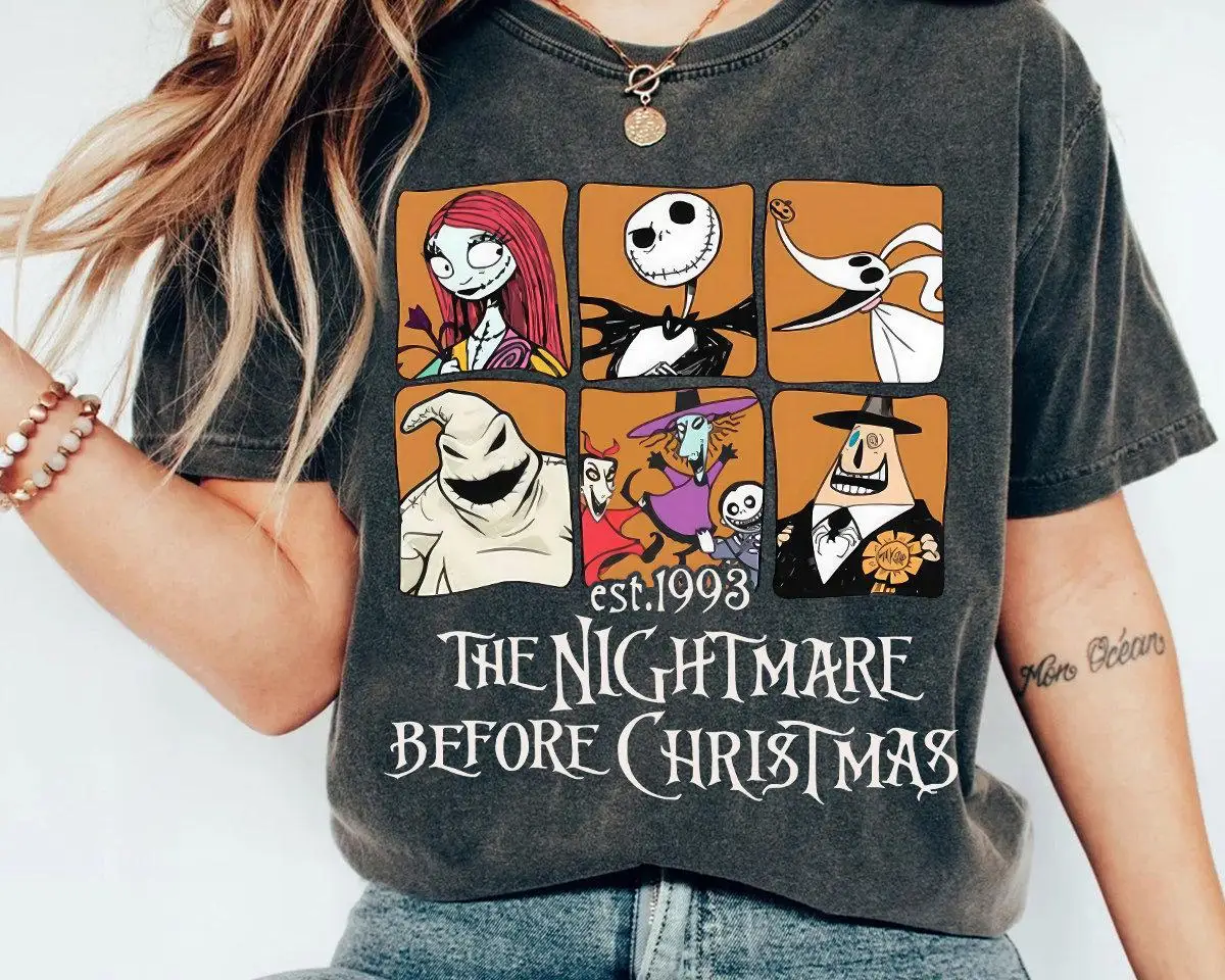 

Vintage The Nightmare Before Christmas Shirt Oogie Boogie Bash Jack Skellington Sally Lock Shock Barrel Shirt