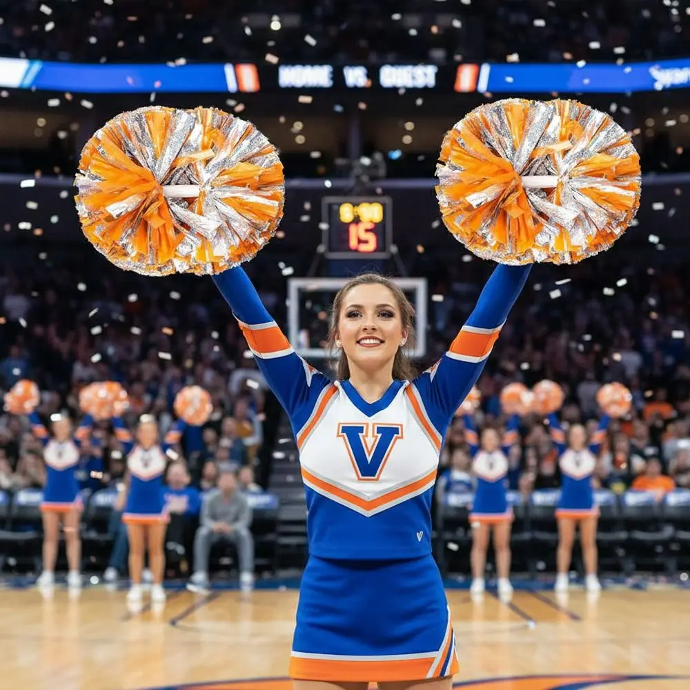 30cm*37cm Cheerleader Pom Poms Double Hole Handle PET Dance Props Come On Props Multicolors Sports Match Vocal Ball