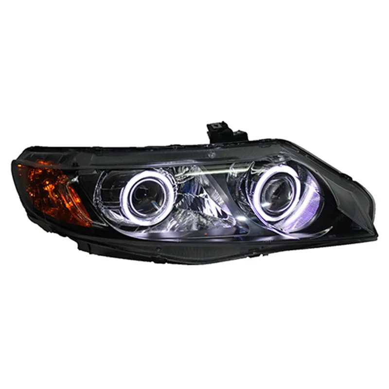 2 قطعة مجموعة المصابيح الأمامية LED لهوندا سيفيك fd1 fd2 06-11 عين الملاك عدسة مزدوجة بدوره إشارة شعاع منخفض وعالي