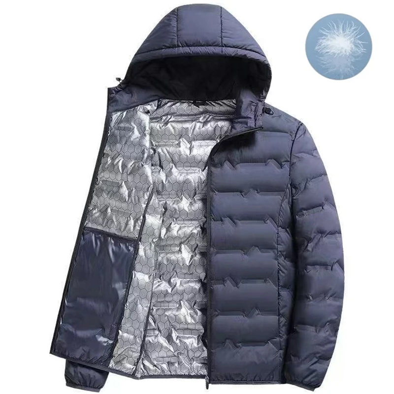 Men Winter White Duck Down Jacket Warm Thick Windproof Waterproof Puffer Jacket Hooded High Quality Ultralight Down Jacket Male