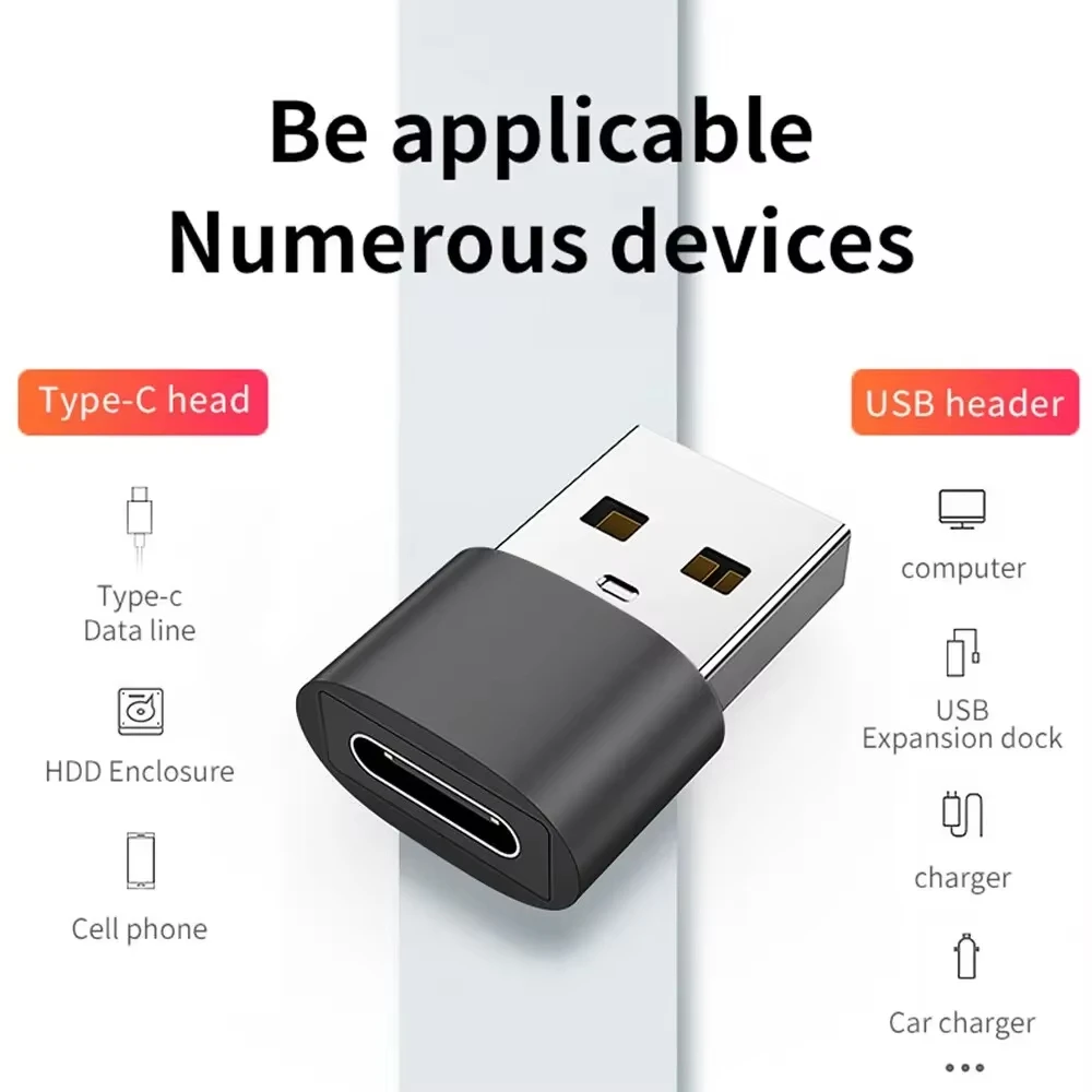 1pcs/2pcs USB C Female To USB A Male Adapter, Type C To USB A Charger Cable Converter For IWatch 7 AirPods, MacBook, iPhone image 2