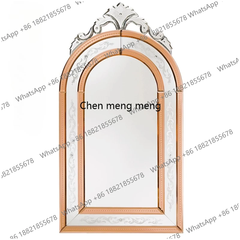 bathroom mirror decorative makeup mirror Internet celebrity vanity mirror desktop desktop retro vanity wall hanging profiled
