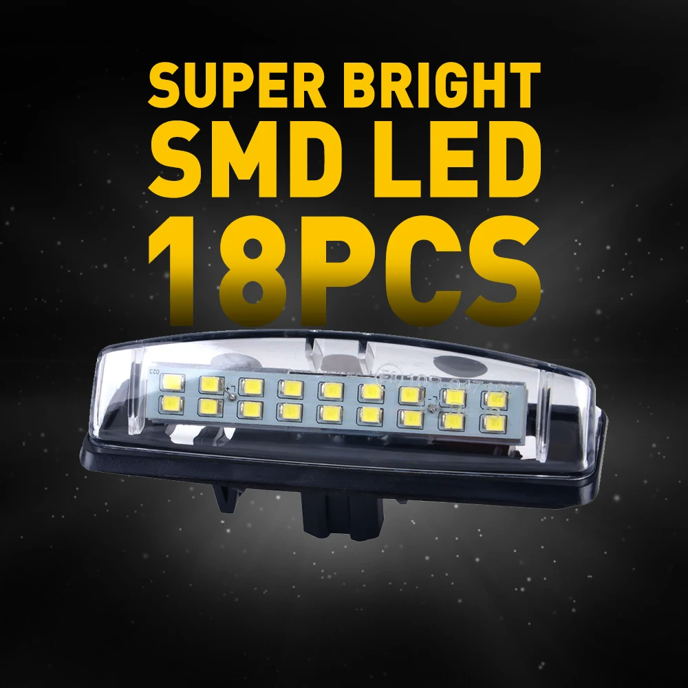 2x Canbus LED White License Plate Light For Toyota Camry Sienna Prius Echo Yaris Sedan Lexus IS300 Sedan ES300 ES330 Accessories