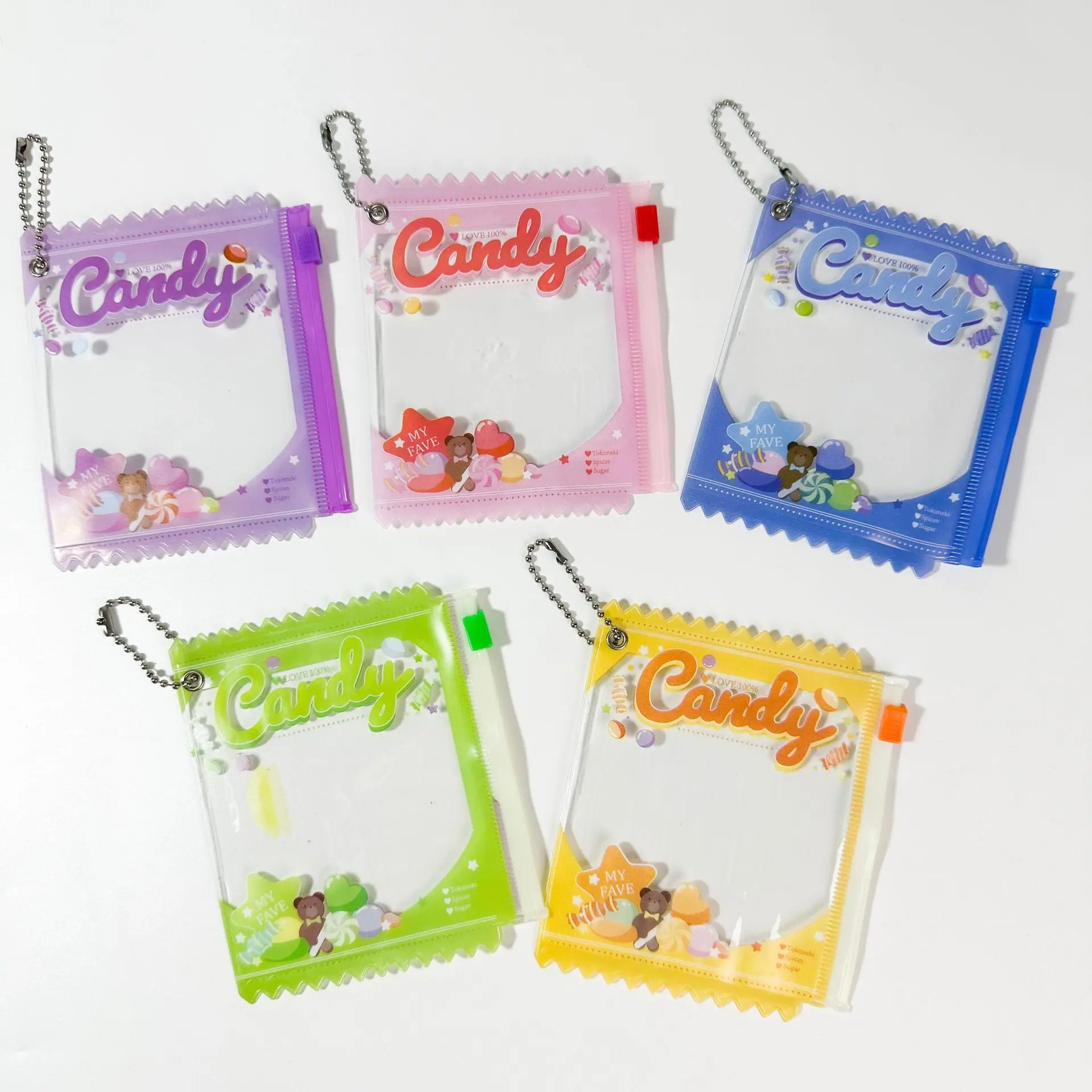 5pcs Candy Bag Props Badge Storage Display Bag Pendant Protective Shell Card Bag