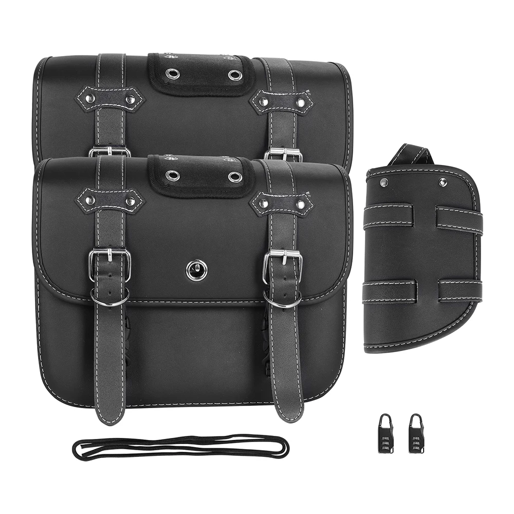 Retro Motorcycle Saddlebag Large Capacity Side Bags Storage Tool Waterproof Bag Black/Brown For Harley Sportster XL 883 1200