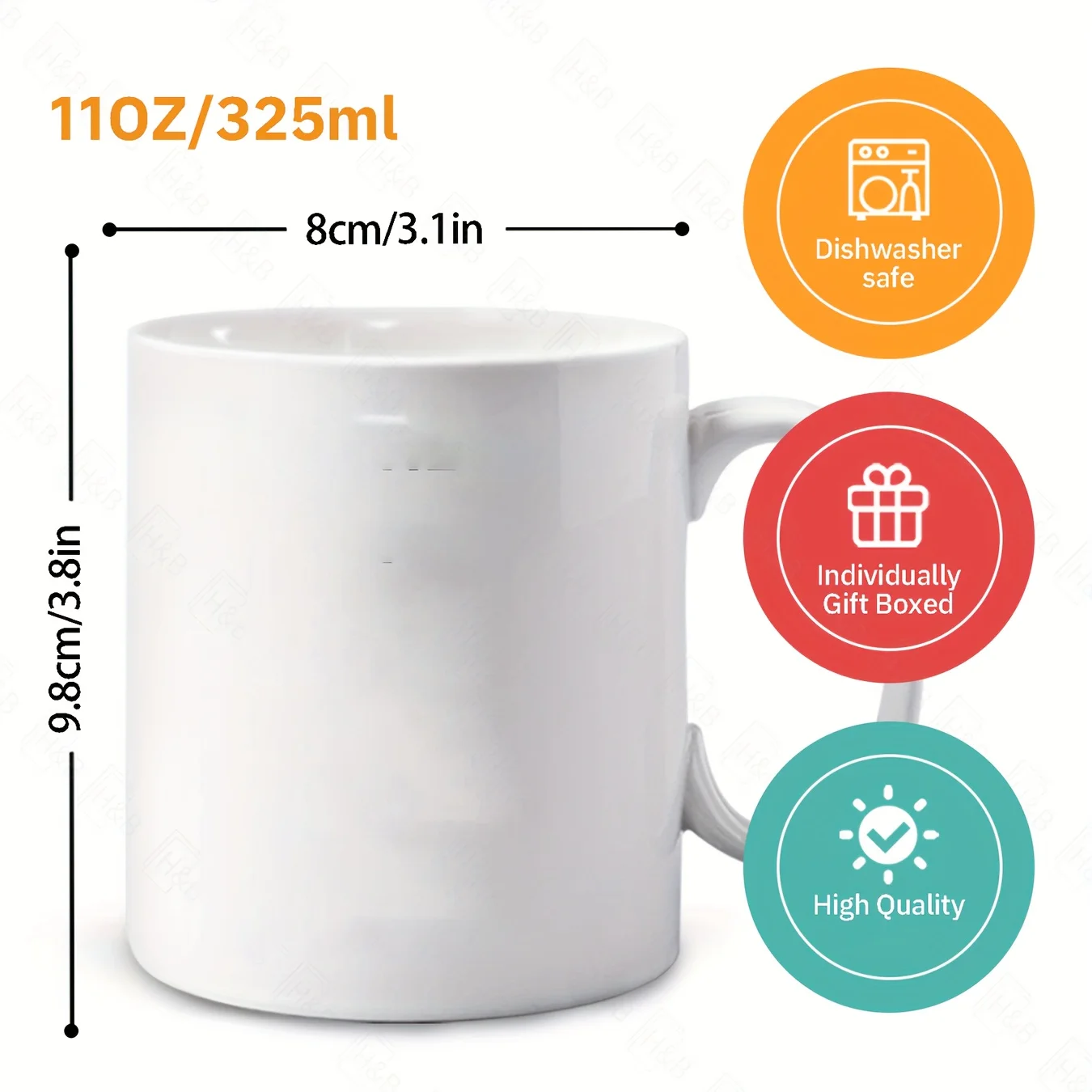 11oz White Ceramic Mug Dishwasher Safe Cheap Gift Funny Text Design Durable Drinkware for Holiday Birthday Black White Blue Pink