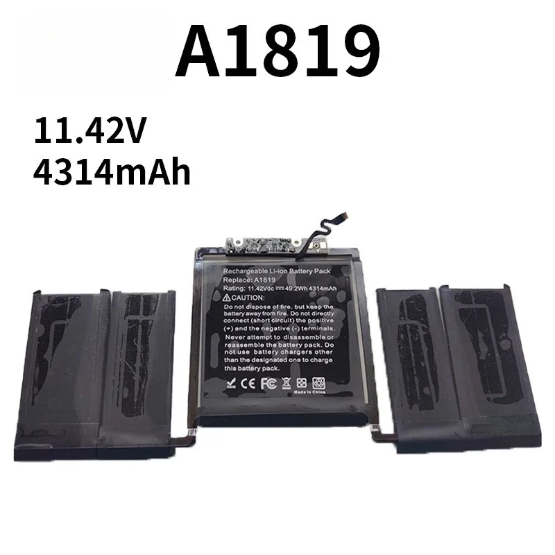 High Quality A1819 Rechargeable Li‑poly Battery Replacement For MacBook Pro 13 Inch A1706 Touch Bar Late 2016 Mid 2017 49.2Wh