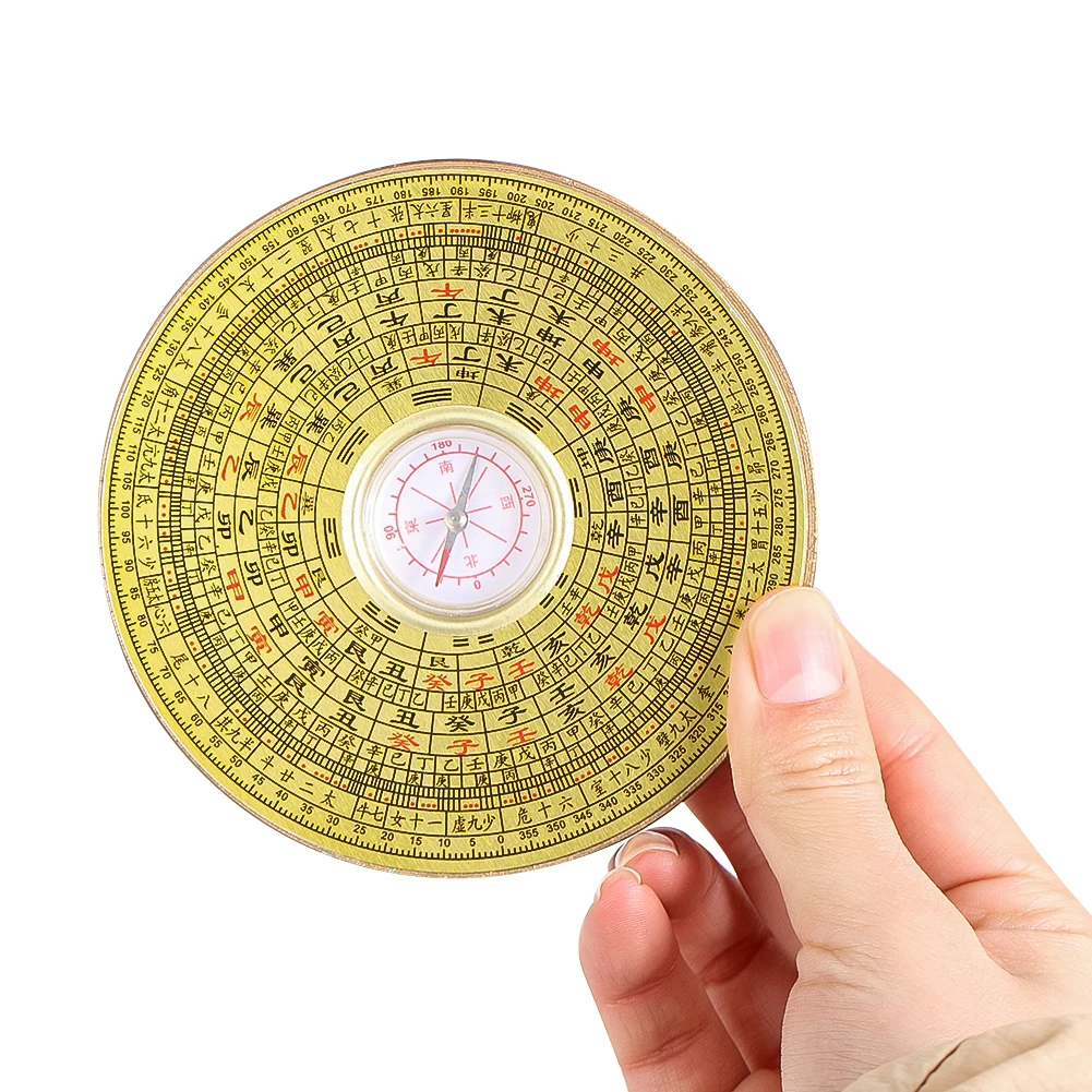 10cm Gold Color Compass Gossip and Feng Shui Disk a Must-have for Survival in the Wilderness Prefect Gifts for Outdoorsmen