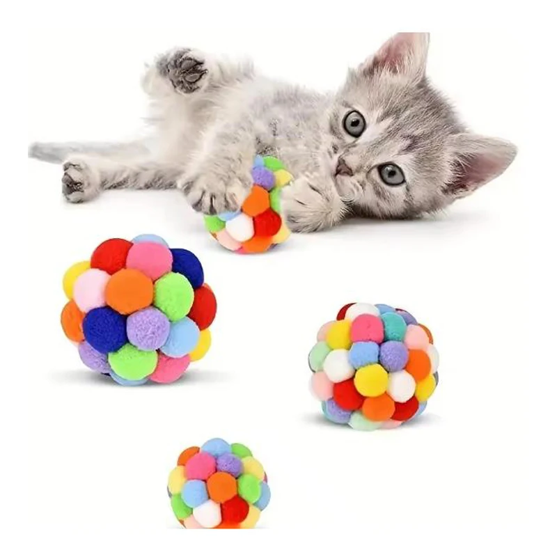 Katze Spielzeug Katze Plüsch Ball Spielzeug Haustier Elastische Glocke Ball Selbst Hallo Ball Spielen Katze Bunte Woolen Ball Pet Liefert