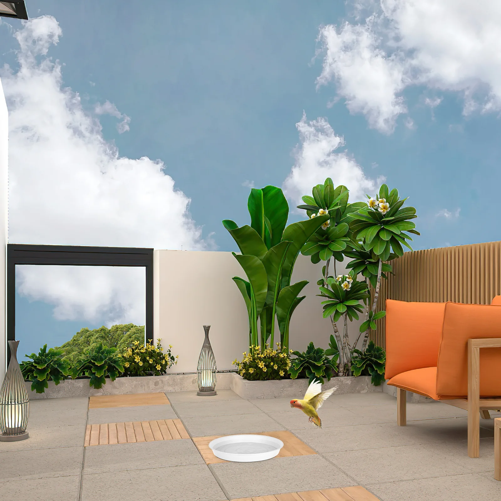 

2Pcs Hummingbird Feeding Water Bowls Round Bird Baths Outdoor Garden Accessories Outdoor Bird Feeder Accessories