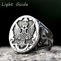 2023 new Vintage Cool Stainless Steel Eagle Man Ring With A Coat Of Arms Of The Russian Product High Quality FASHION Jewelry