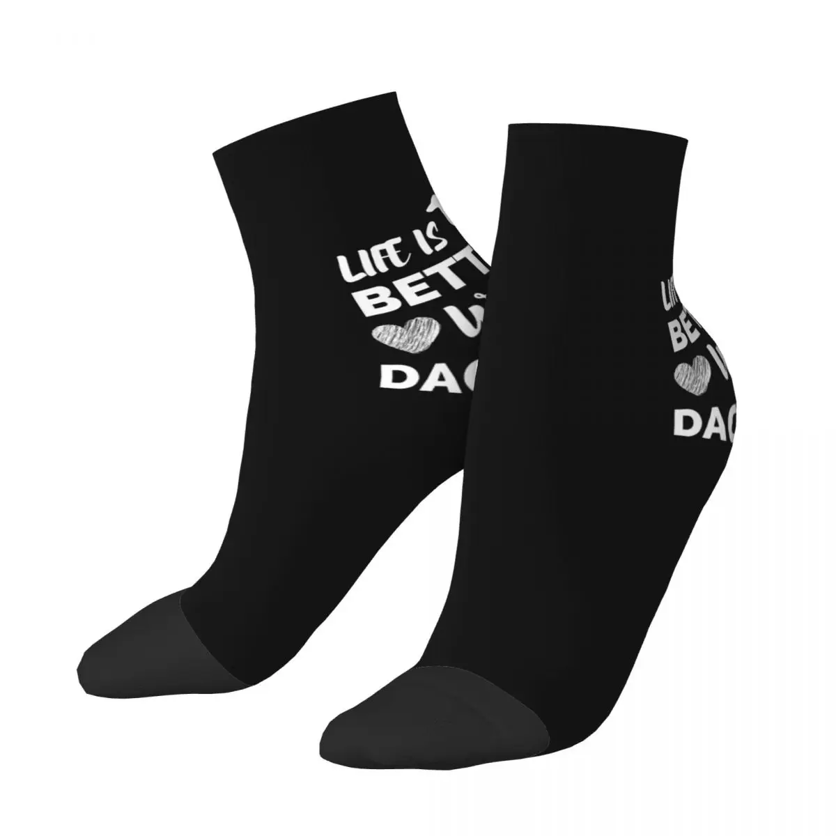 Cute Men's Dachshund Dress Socks Unisex Warm Breathbale 3D Printed Badger Sausage Wiener Dog Crew Socks