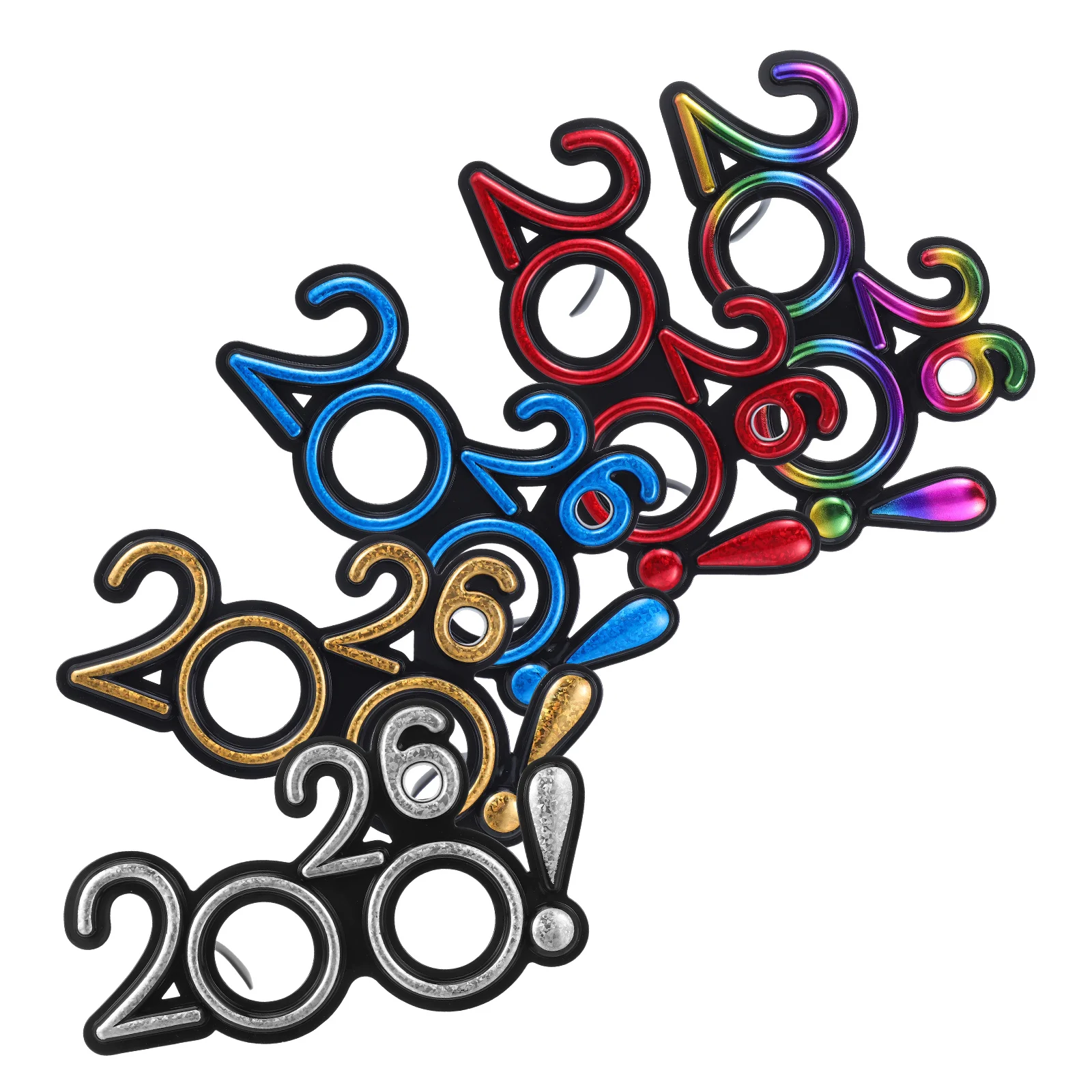 

5 Pcs 2026 Glasses Party Number Eyeglasses Decorative Mirror New Year Sunglasses