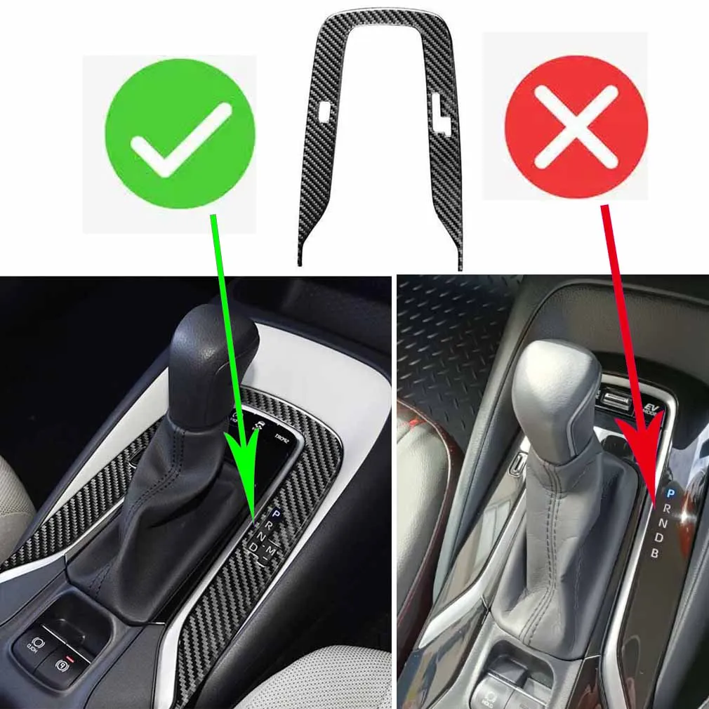 Carbon Fiber Interior Gear Shift Frame Cover Sticker For Toyota Corolla​ 2019-20 Right Hand Drive RHD