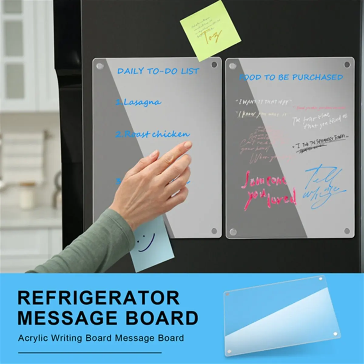 【Best Seller】Dimensional Magnetic Transparent Acrylic Weekly Plan Notes Message Board Erasable DIY Magnetic Refrigerator Sticker