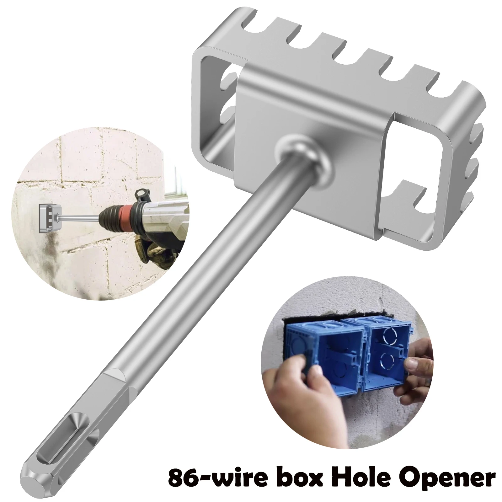 

Square Hole Opener for SDS Plus Rotary Hammer Fast Wall Square Hole Puncher for Electrical Box Wall Slotting Installation Socket