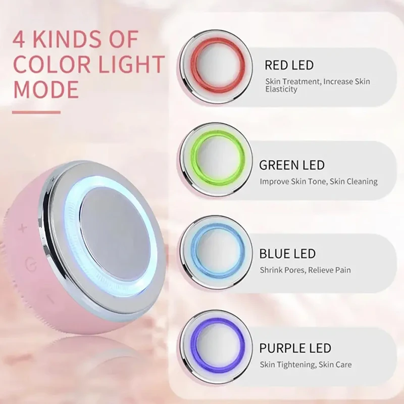 Mini electric silicone facial cleansing brush, hydrotherapy ultrasonic facial cleaner, sonic vibrating facial cleansing brush