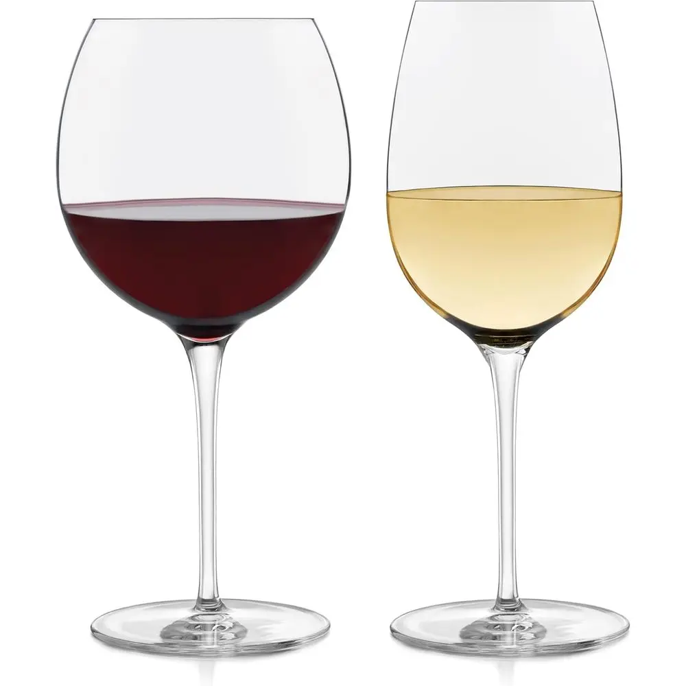 

Signature Red and White Wine Glasses Set o 12, Elegant, Dishwasher Sae Drinking Glassware, Party Wine Glasses or Birthdays, Wedd