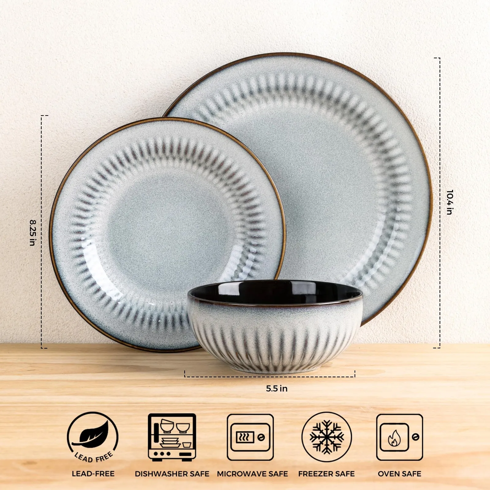 مجموعة أدوات مائدة سيراميك طقم أواني طعام سيراميك مصنوع يدويًا مع أطباق وأطباق من الخزف الحجري بتصميم منقوش لتناول الطعام الحديث