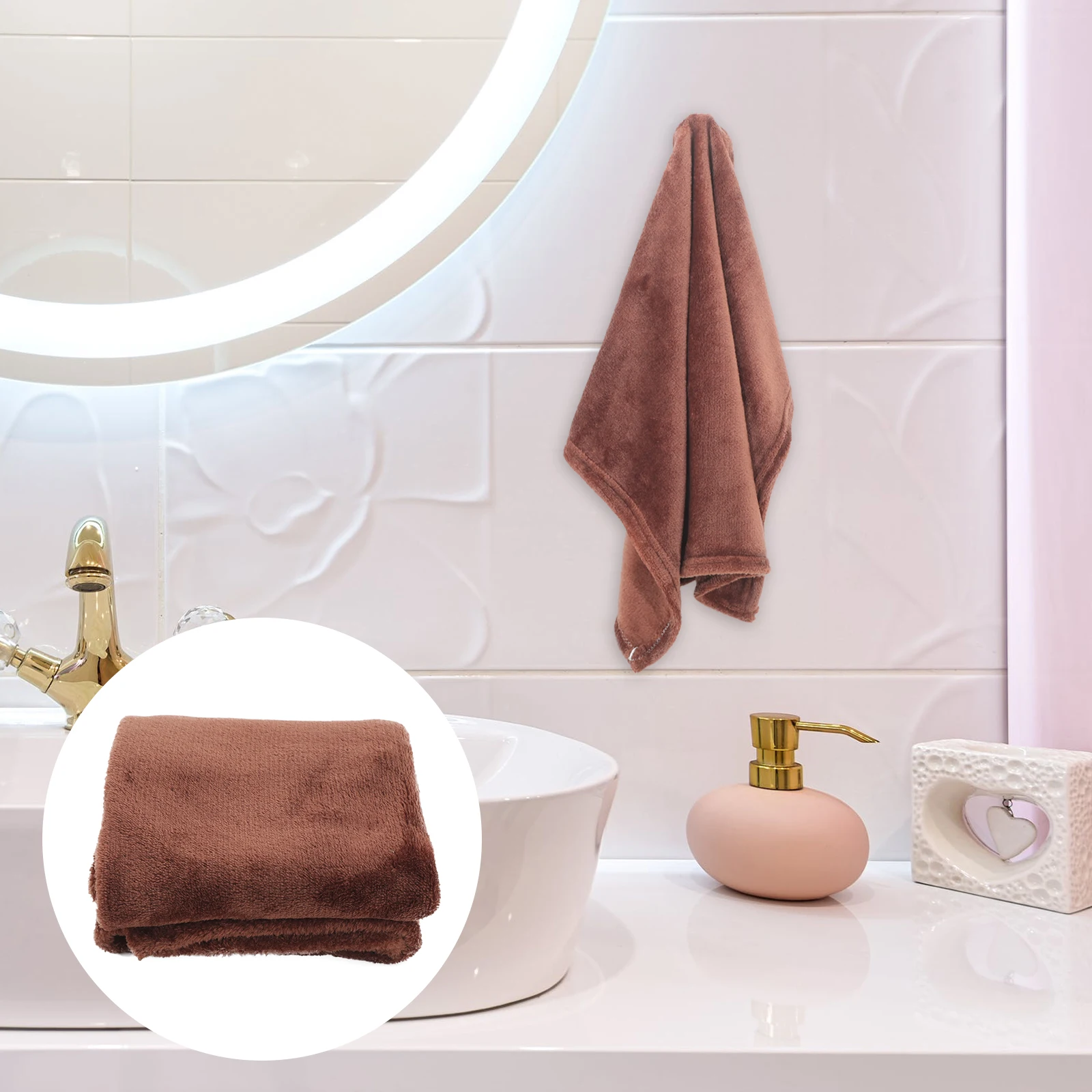 

Washable Fleece Blanket Super Soft Water Proof Coffee Pink for Dogs Travel