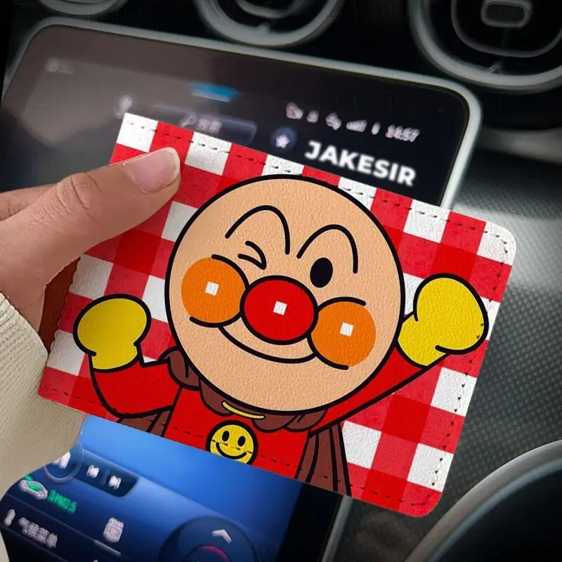 Anpanman Baikinman Pu Waterproof Four Card Positions Driver's License Protective Cover Bank Card Holder Boy's Birthday Gift