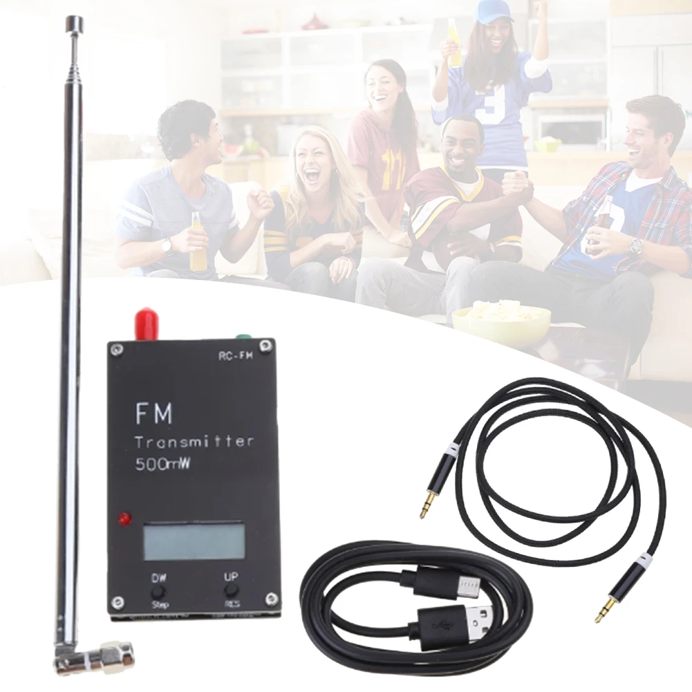 2000M 0.5W Radio FM Transmitter Frequency LCD Display Stereo Digital 76-108MHz for Radio Broadcast Campus Radio Station Receiver