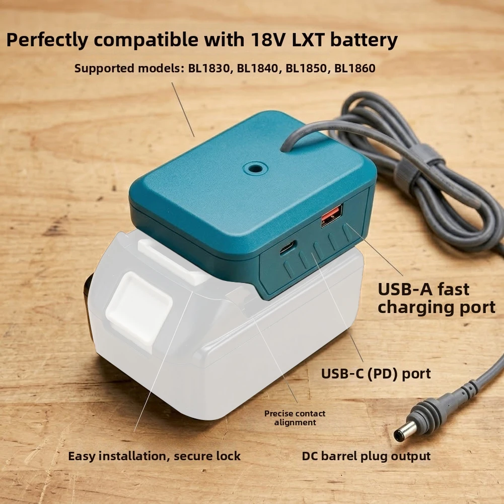 Charging Fast Charger Battery Adapter Versatile 18W DC Adapter With USB-A & USB-C: Fast Charging For 18V Lithium