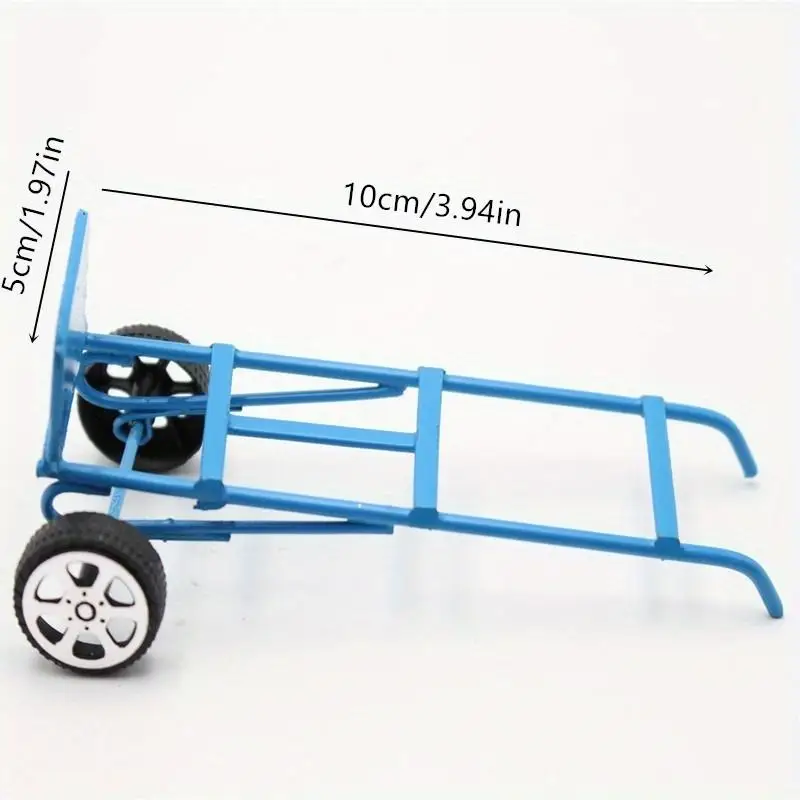 1:12 Mini Cute Dollhouse Metal Pulling Cart Garden Furniture Accessory Micro Landscape Decoration