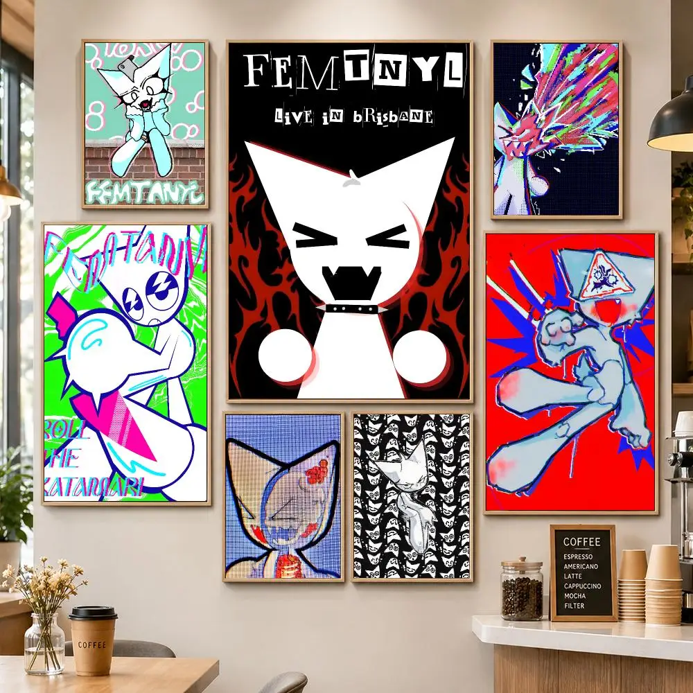 Duo Femtanyl Girl Hell 1999 Digital Hardcore Music Poster PP Decorative Poster Print Apartment Dorm Office Cafe Gift