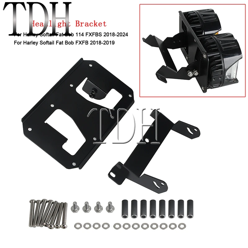 For Harley Softail FXFB FXFBS Fat Bob For Baja Designs LP4 Pro LED Light Lighting Bracket Combo Kit Headlight Mount Holder Frame