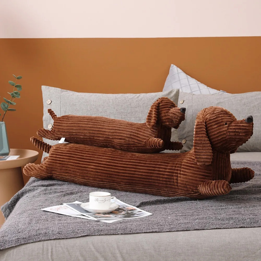 Almohada grande de peluche con forma de perro salchicha, juguete de peluche gigante con perro salchicha, almohada larga decorativa con forma de