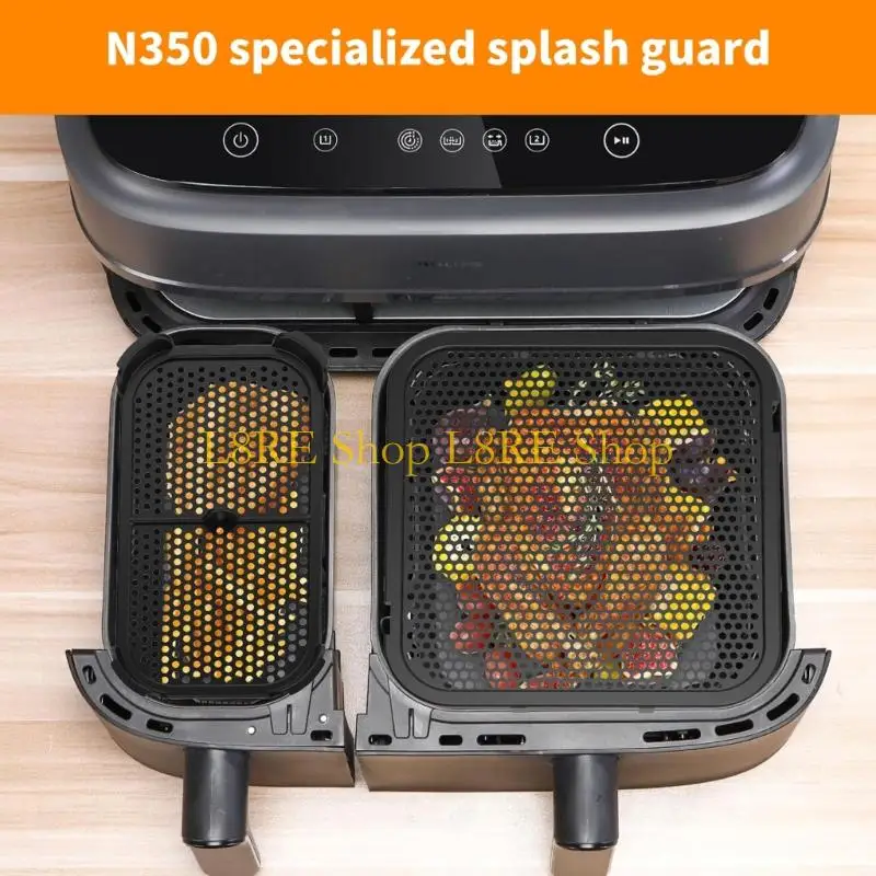 L8RE Pack Of 2 Heat Resistant Silicone Splash Guards For Duals Basket Air Fryers Use