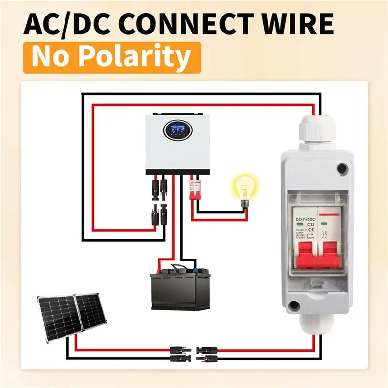 B69C 2X Solar Panel Disconnect Switch DC 500V Solar Circuit Breaker Box 32Amp IP65 Miniature Circuit Breaker Solar PV
