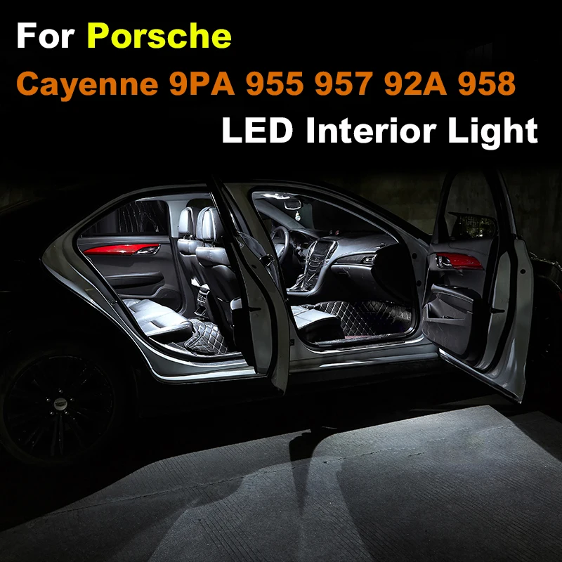 

Interior LED Light Kit For Porsche Cayenne 9PA 955 957 92A 958 GTS 2002 - 2016 Canbus Car Bulb Dome Map Trunk Lamp Error Free